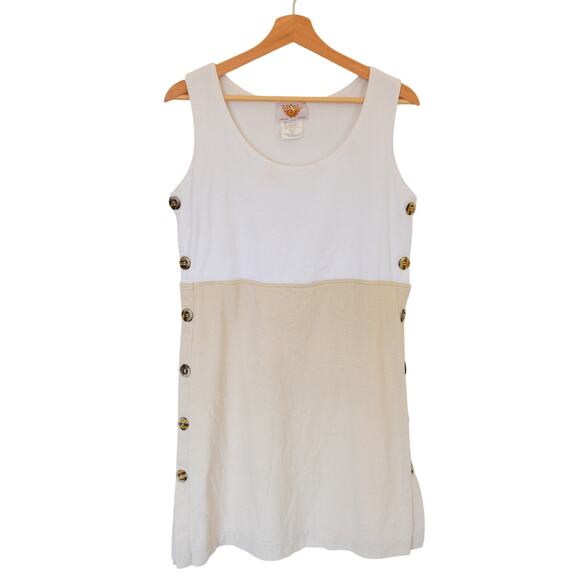 Cotton Side Button Shift Mini Dress Size Small - Picture 4 of 7